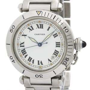 CARTIER Pasha 38 Automatic Stainless Steel Watch W31005H3 Polished
